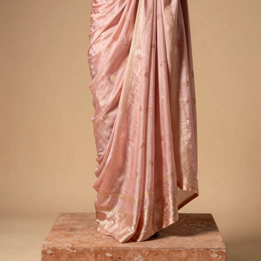 Blush Pink Hand-Tied Silk Bandhani Dupatta