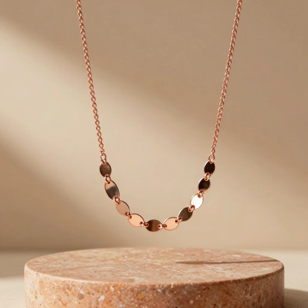Rose Gold Mirror-Work Statement Choker